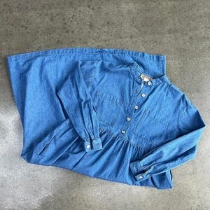 Vintage Streetwear Outfitters Blue Denim Size Small Pocketed Dress